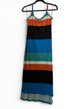 Threads 4 Thought Striped Maxi Dress in Blue, Black & Orange